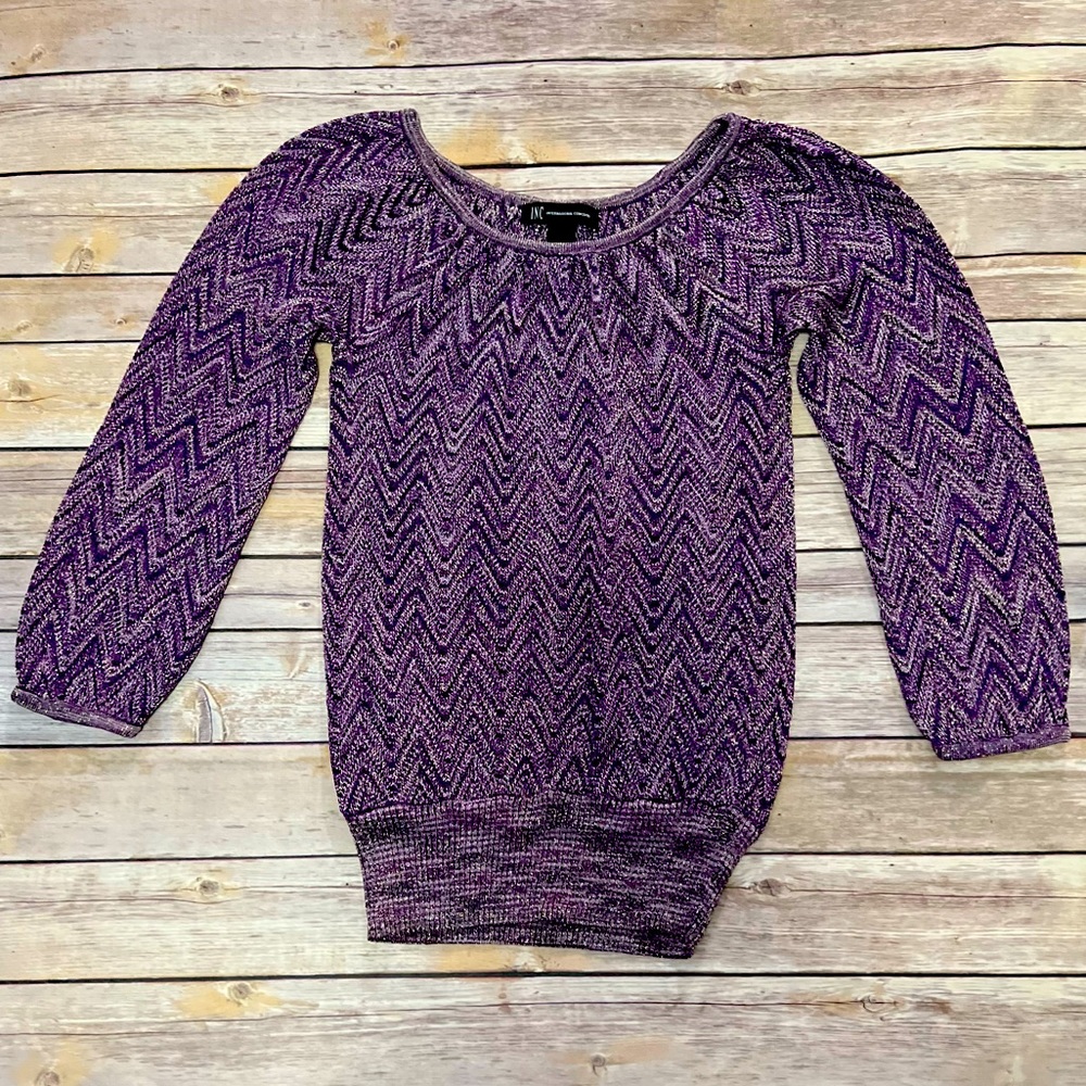 INC International Metallic Chevron Sweater